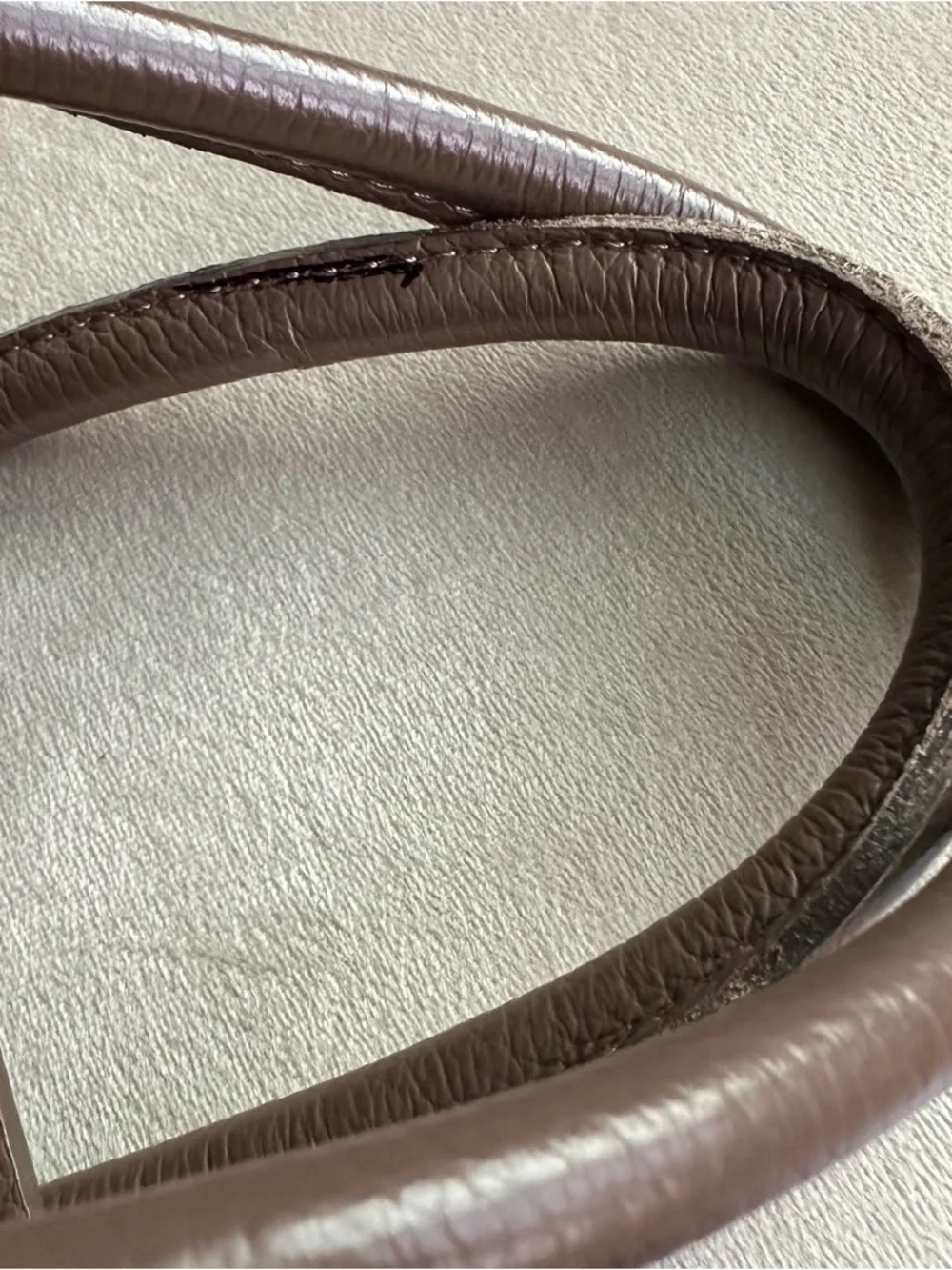 Genuine Leather Mini Satchel Taupe Brown | Crossbody Top Handle | Structured Bag - Picture 13 of 16